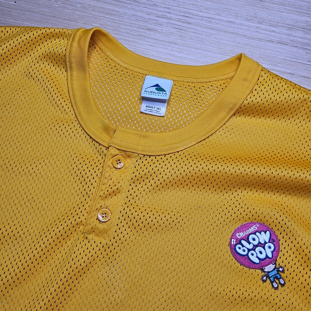 Charm Blow Pop Augusta Sportswear Yellow Mesh Short Sleeve Jersey T-Shirt 3XL
